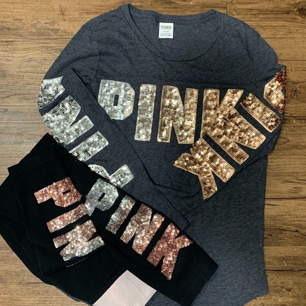 VS PINK OMBRÉ BLING OUTFIT SET S